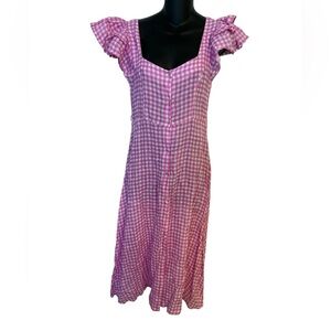 Revolve Place Nationale Pink Checkered Dress